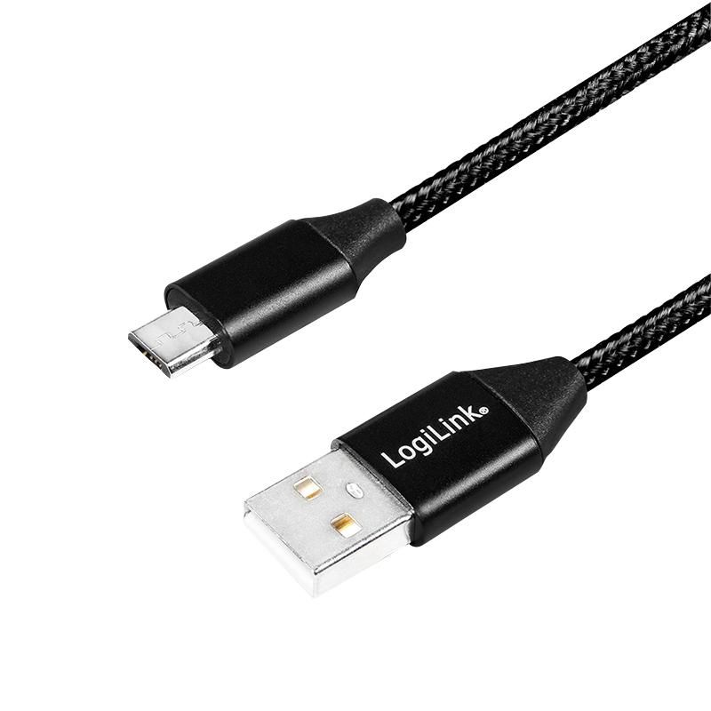 LOGILINK USB 2.0 Kabel zu Micro-USB Stecker, 1,0m        sw