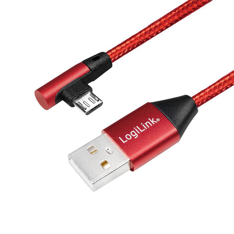 LOGILINK USB 2.0 Stecker 2.0 zu USB-B (90° gewinkelt) 0,3m