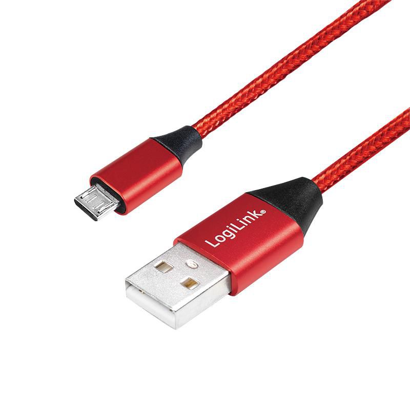 LOGILINK USB 2.0 Kabel zu USB-B Stecker, rot, 0,3m