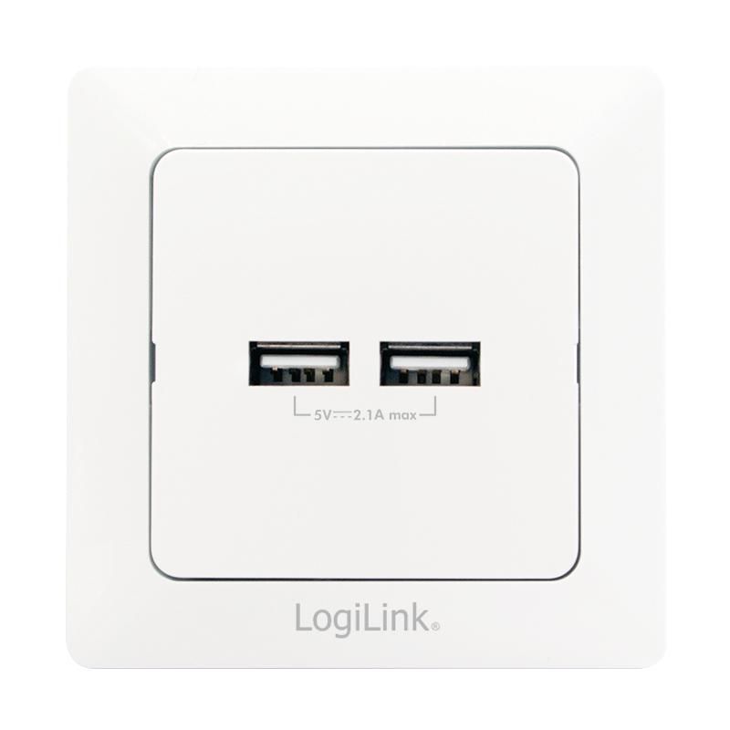 LogiLink PA0163 W128287776 Socket-Outlet 2X Usb White 