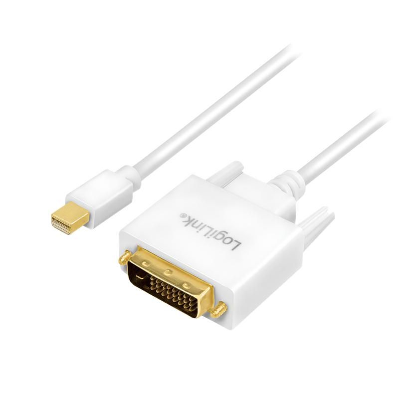 LOGILINK Mini DisplayPort-Kabel DP 1.2 zu DVI, weiß 3,0m