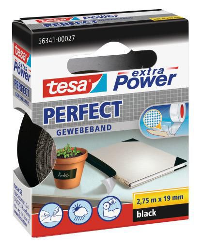 TESA 56341-00027-03 Gewebeklebeband tesa® Extra Power Schwarz (L x B) 2.75 m x 19 mm 1 Rolle(n)