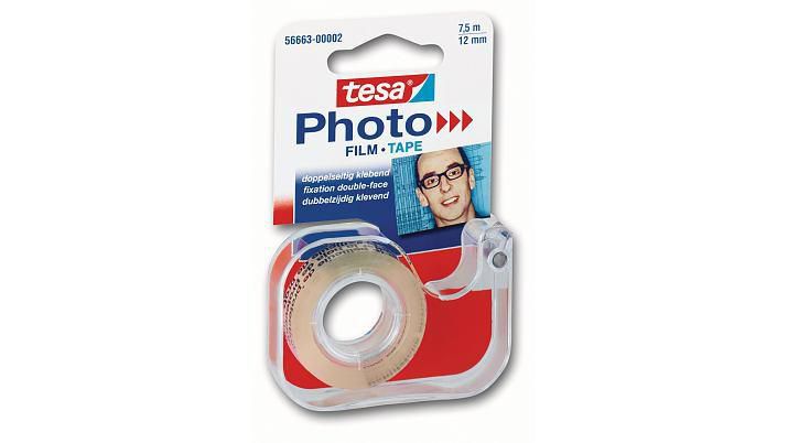 TESA Photo Film Abroller, inkl. Foto Film 12 mm x 7,5 m farbloser Handabroller, Foto Film beidseitig