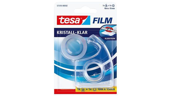TESA Easy Cut Handabroller + 1 Rolle tesafilm 10m 15mm krist