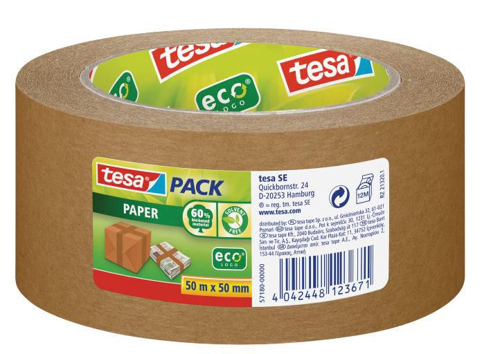 TESA pack paper ecoLogo, 50m x 50mm