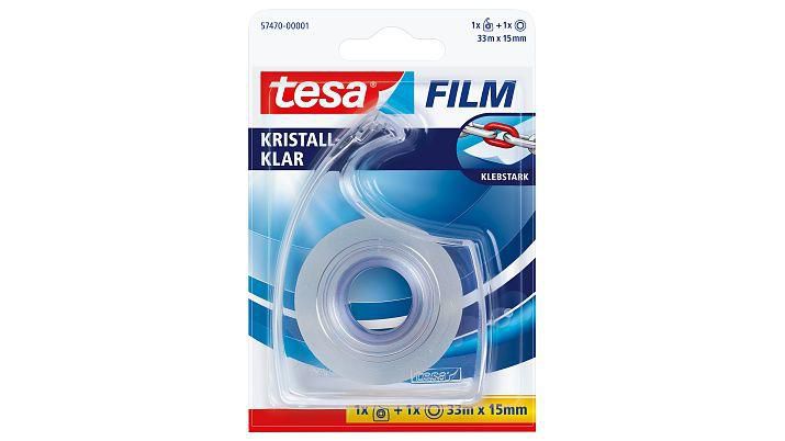 TESA film Handabroller + 1 Rolle 33m 15mm kristall-klar
