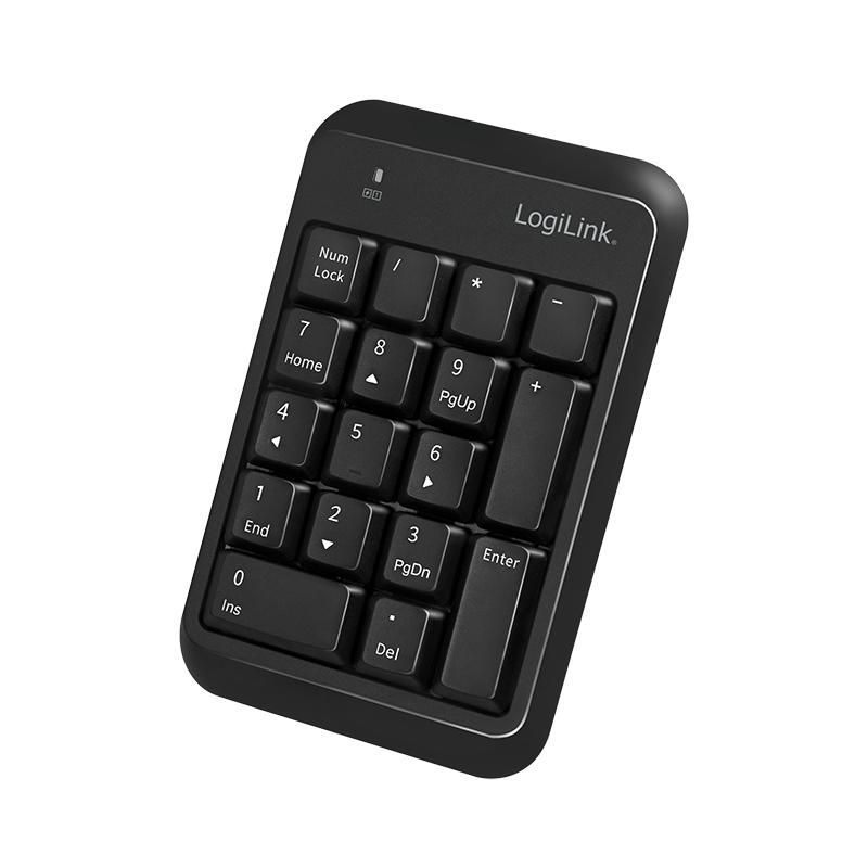 LOGILINK Keypad Bluetooth, mit 17 Tasten, V5.1, schwarz
