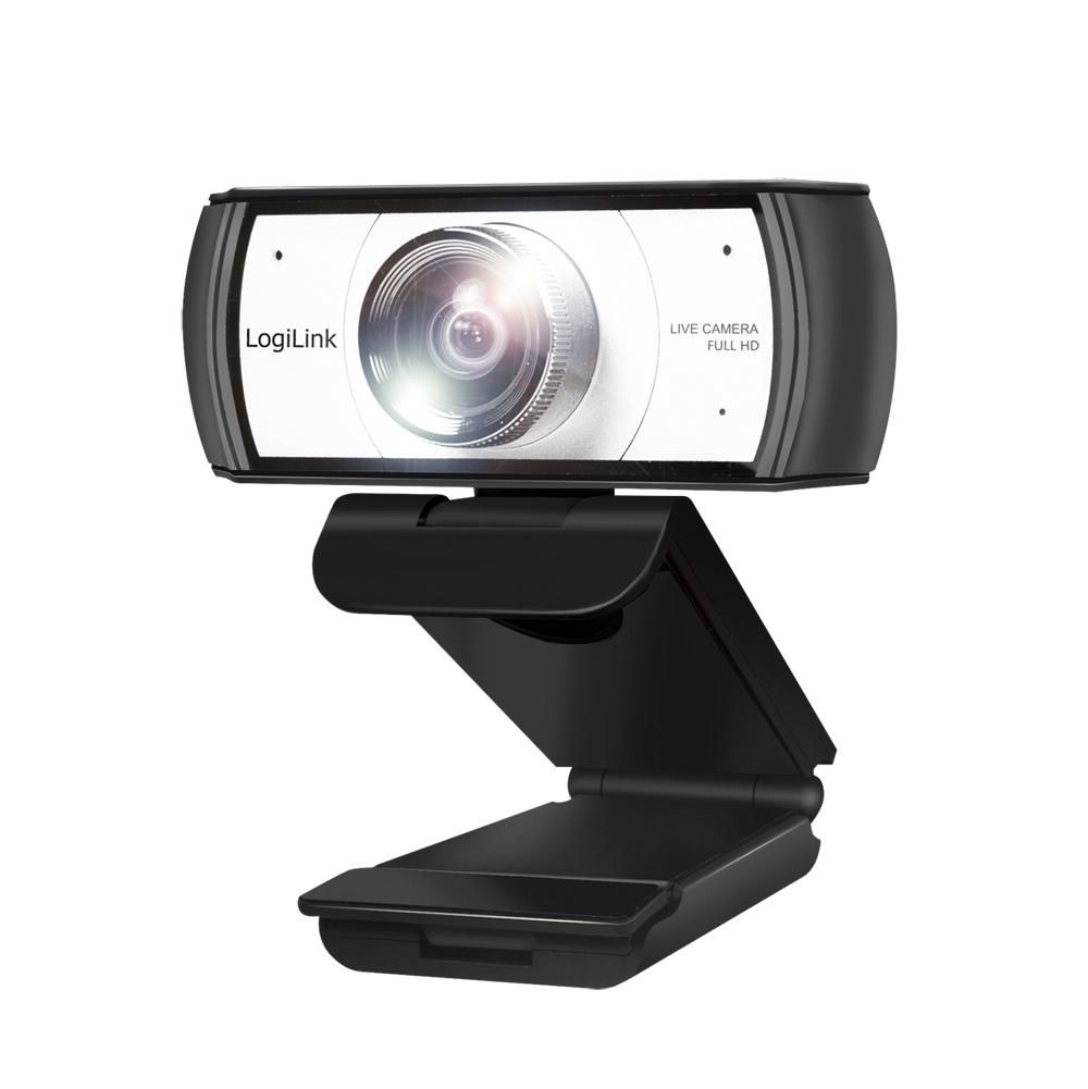 LOGILINK Webcam 1080p FHD Webcam + Dual-Mikro 120°   schwarz