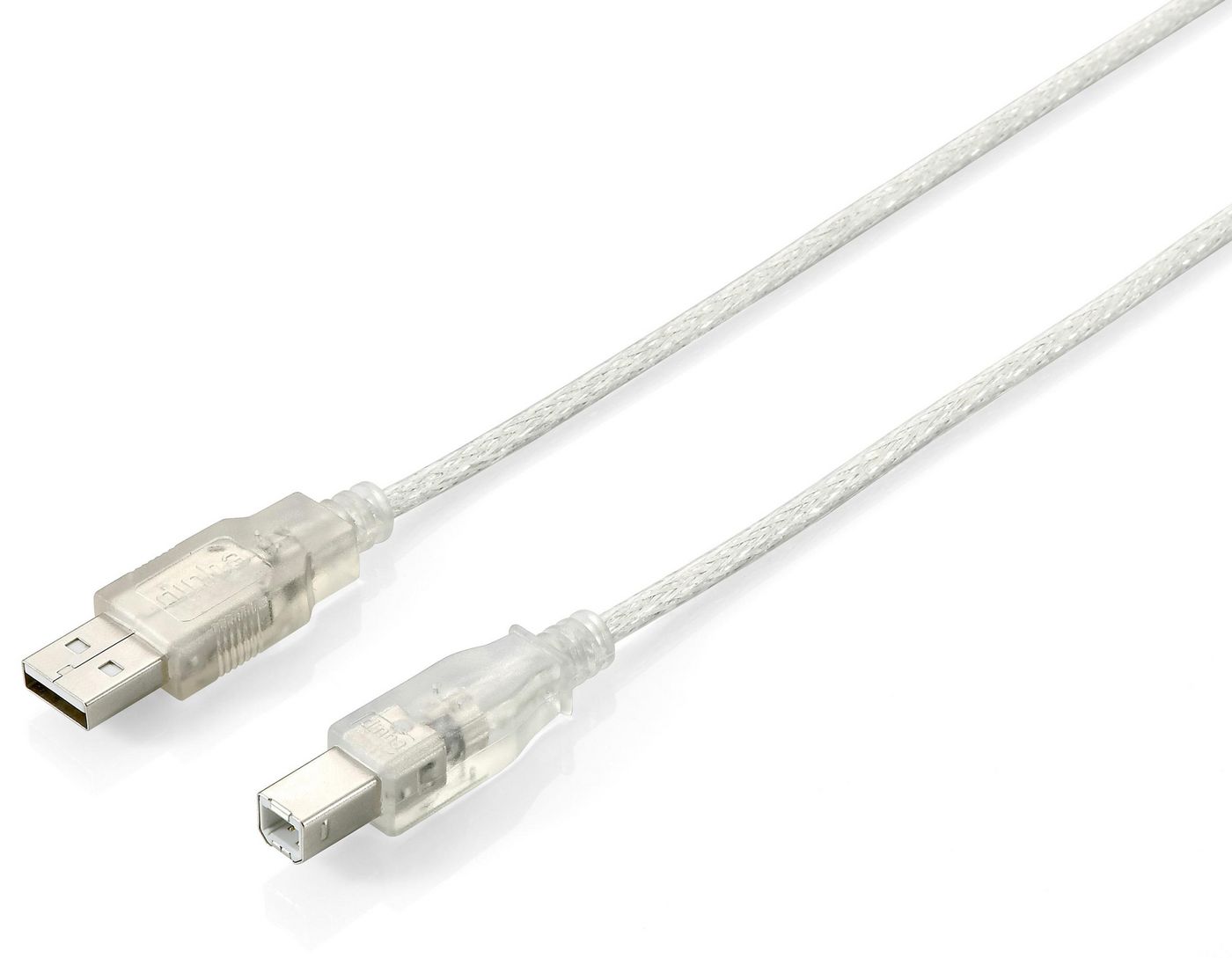 EQUIP USB2.0 Anschlusskabel 5,0m PC/Drucker St.A/St.B transp