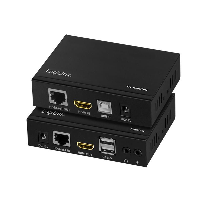 LOGILINK HDMI-HDBaseT-Extender-Set,100m,6xUSB-A,4K/60Hz,HDR