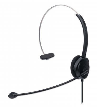 Manhattan 179867 W128290215 Mono On-Ear Headset Usb, 