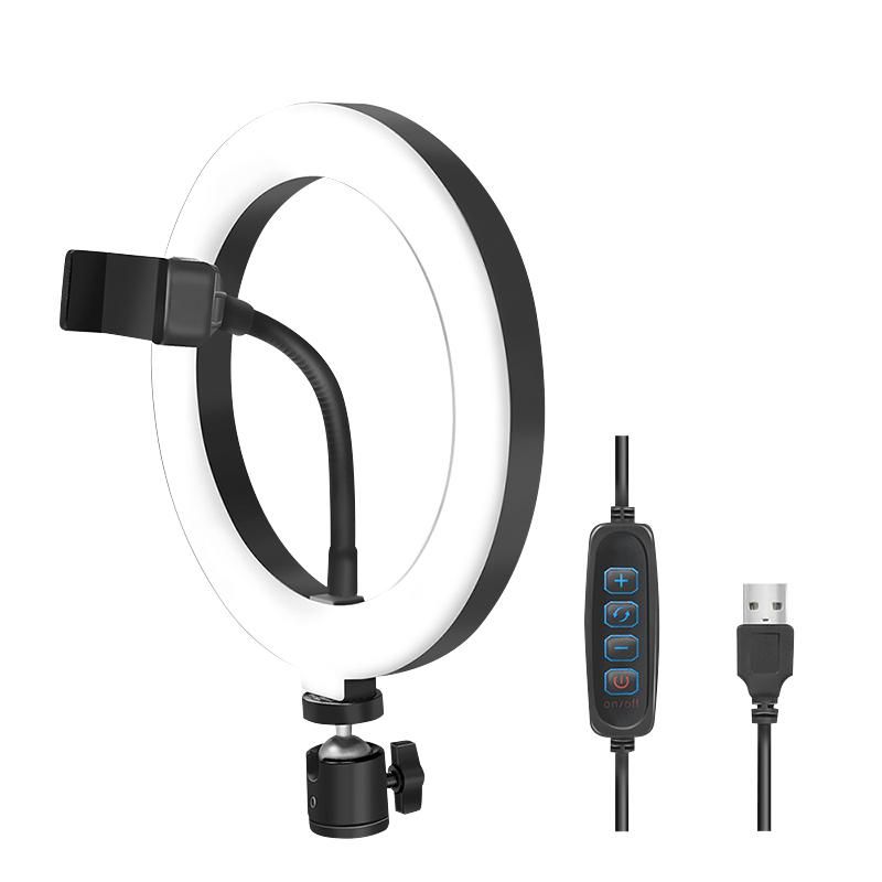 LOGILINK LED Ring Fill Light for Smartphone, 20 cm, black