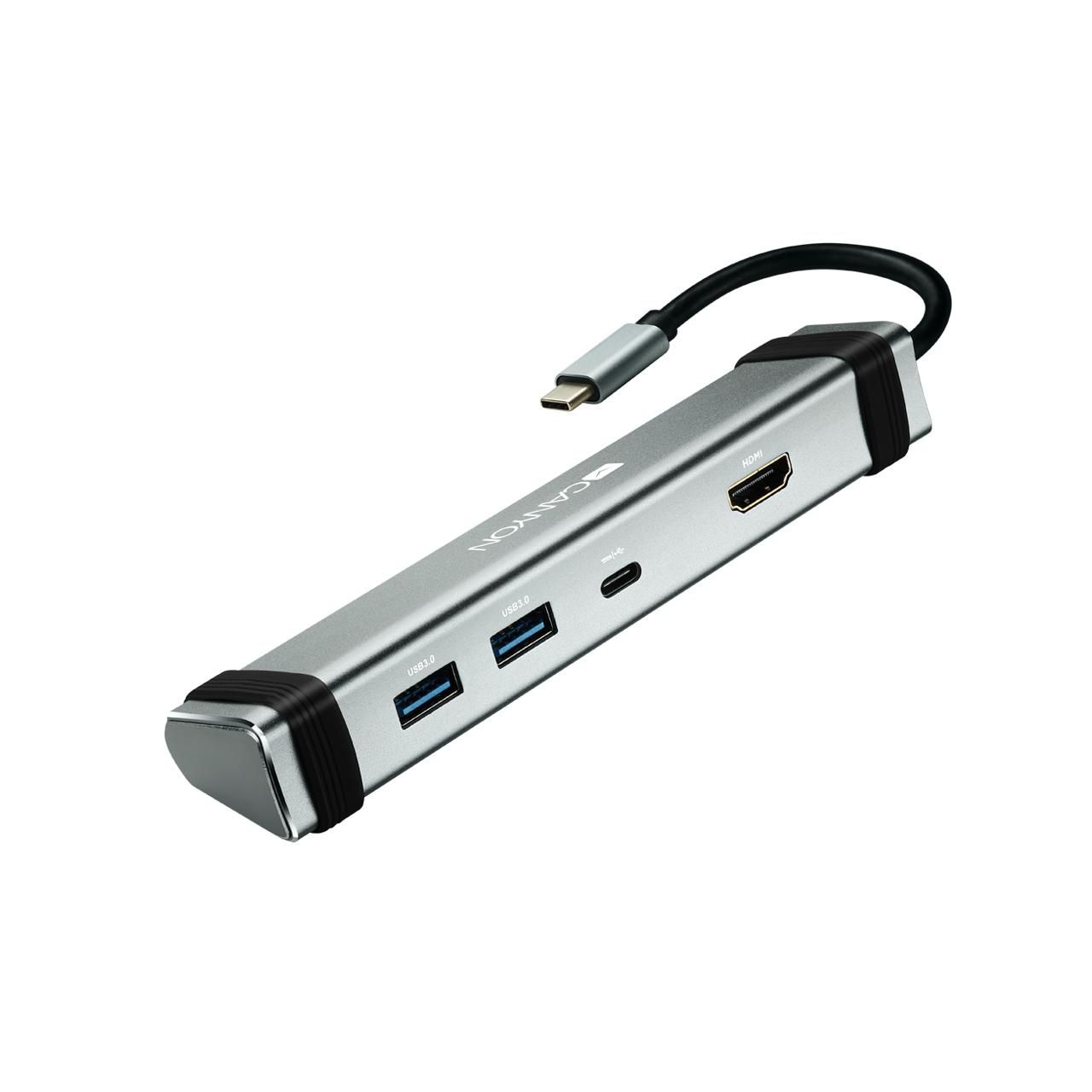 CANYON USB-4-in1 HUB USB-C > HDMI/2xUSB/USB-C  60W retail