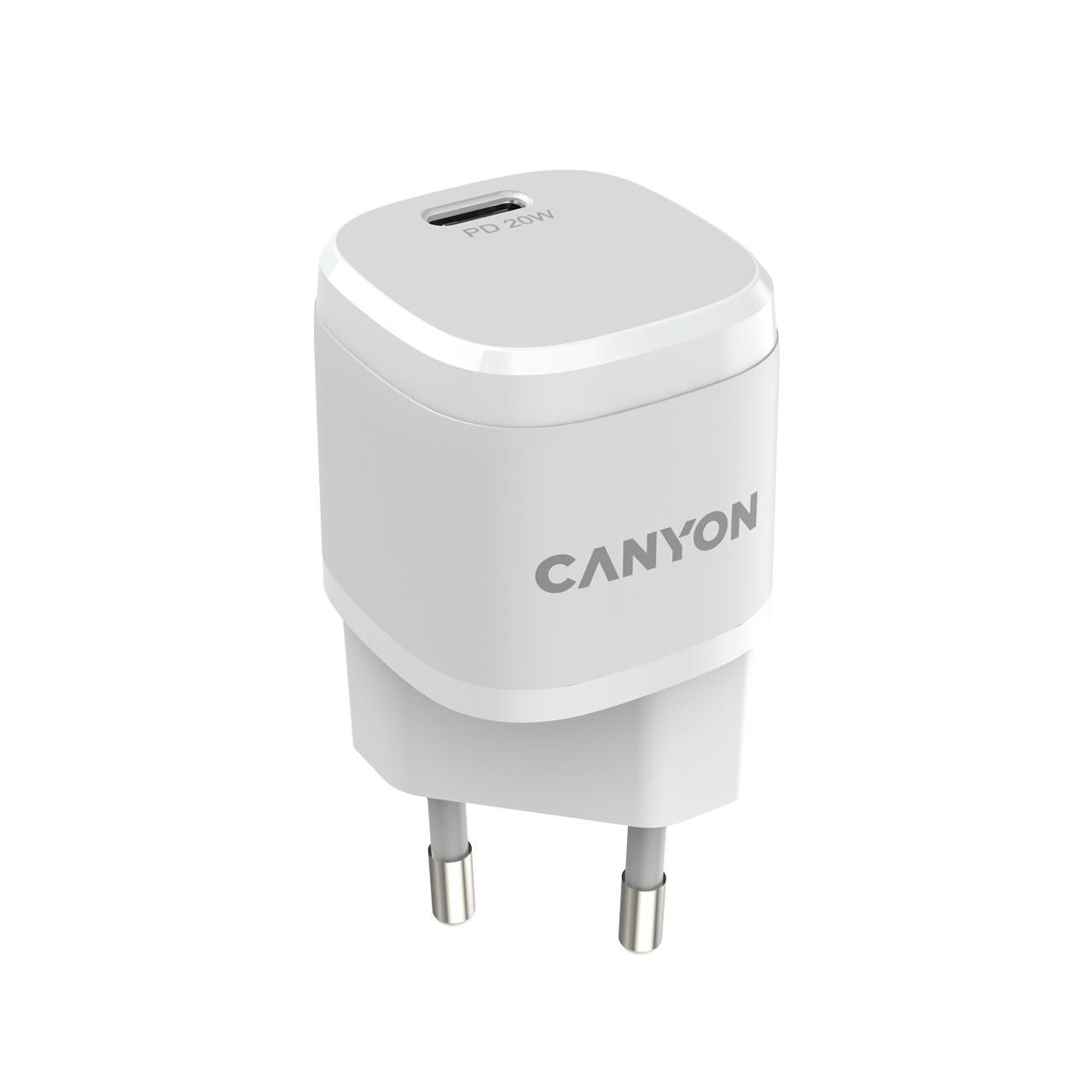 CANYON Ladegerät 1xUSB-C 20W Power Delivery white retail