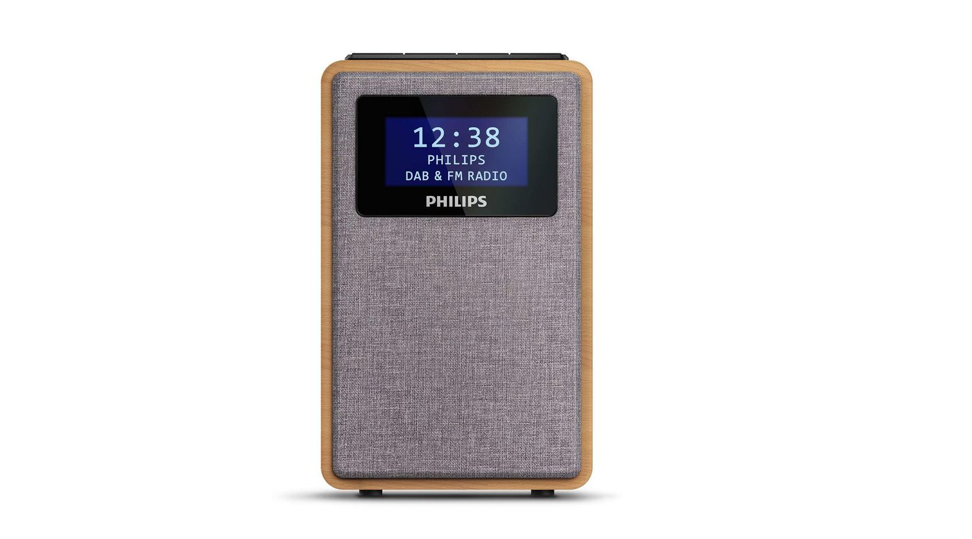 Philips TAR500510 W128298913 Radio Clock Digital Grey, Wood 