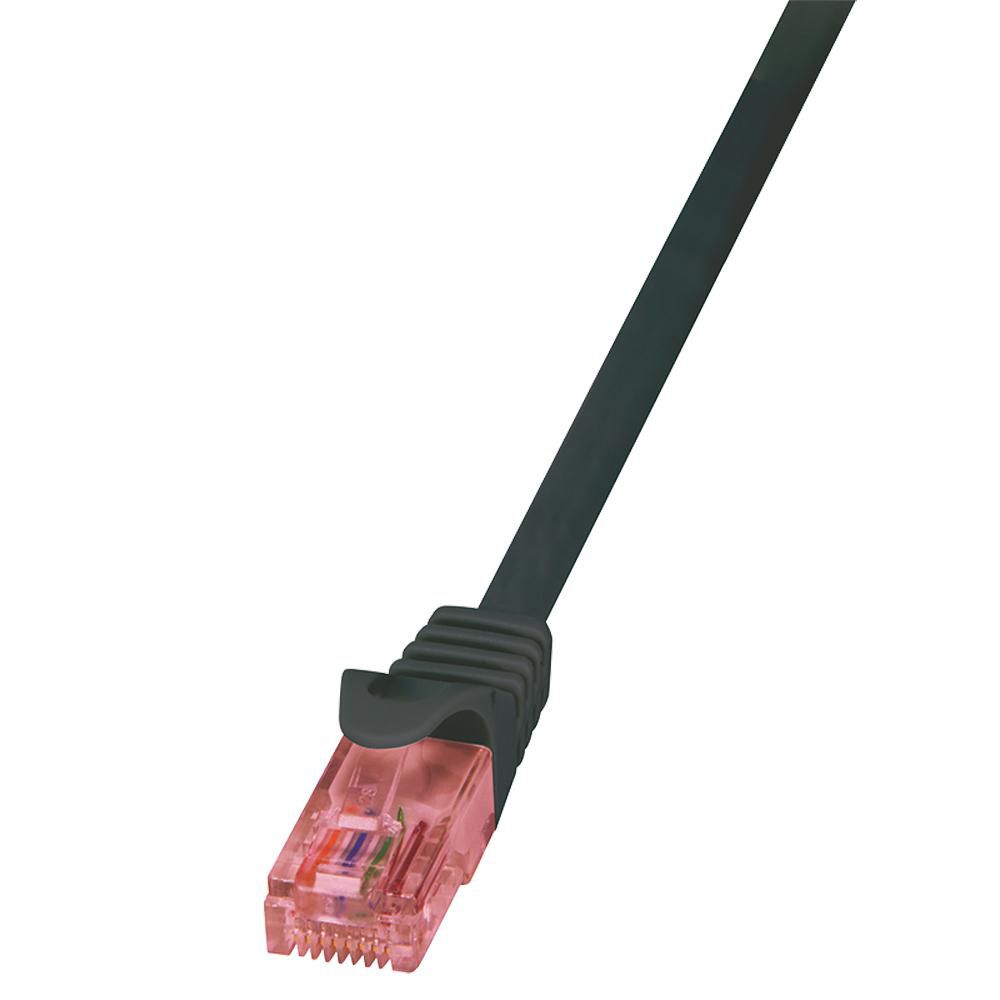 LOGILINK CAT6 U/UTP Patch Cable AWG24 LSZH schwarz 0.25m Prime Line