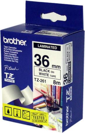 Brother TZ261 P-Touch Tape Black on White 