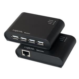 USB 2.0 Cat.5 Extender Up To 50m With 4-port Hub