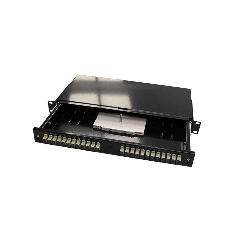 FIBER BOX: 24xSC - COUPLER+SCREW + SPLICETRAY - Warranty: 60M