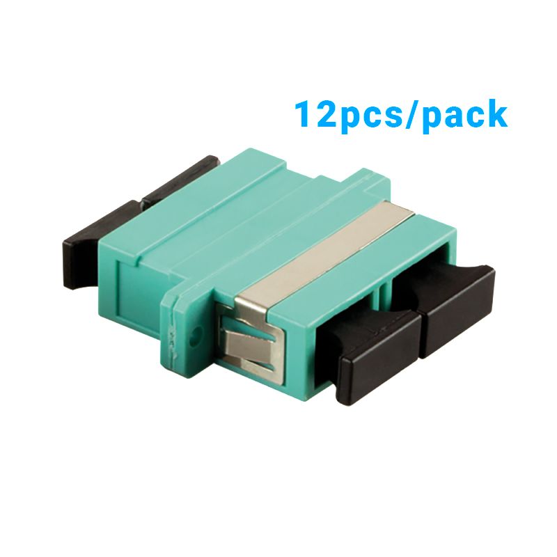 FIBER ADAPTOR DUPLEX SC/SC - - AQUA/OM3 - 12PCS/PACK + - SCREWS - Warranty: 24M