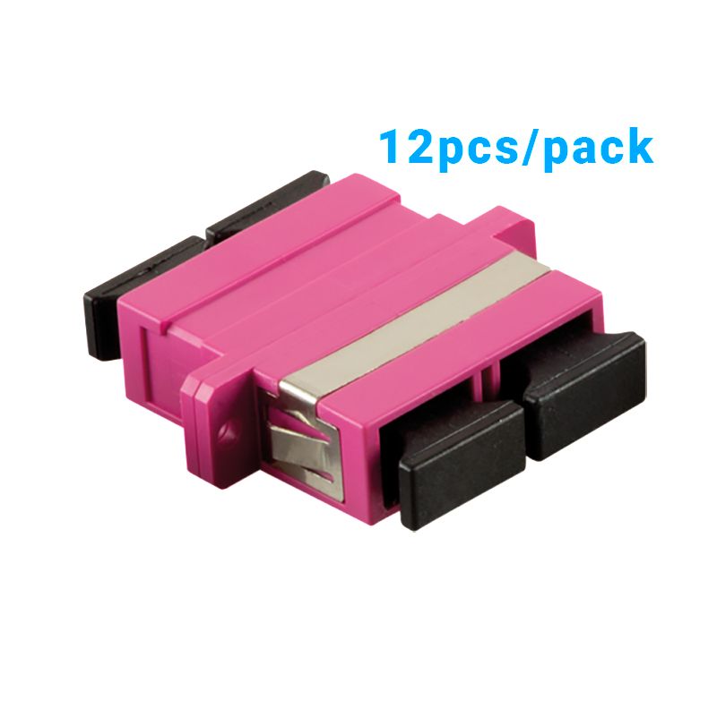 FIBER ADAPTOR DUPLEX SC/SC - - VIOLET/OM4 - 12PCS/PACK + - SCREWS - Warranty: 24M