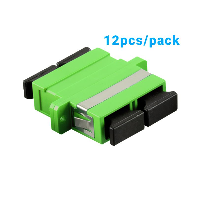 FIBER ADAPTOR DUPLEX SC/SC - - LIME GREEN/OM5 - 12PCS/PACK + - SCREWS - Warranty: 24M