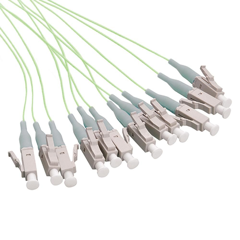 Fiber Pigtail Set 12x LC OM5 - 2M Lime Green with Grey - Connector - Warranty: 24M