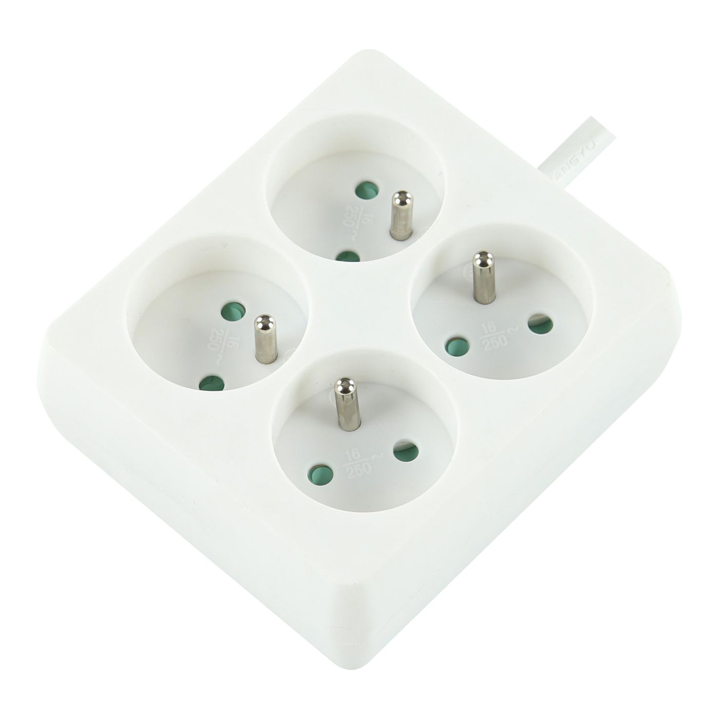 4-WAY POWER STRIP: WHITE - - 16A - 1.5M CABLE - CARRE - Warranty: 24M