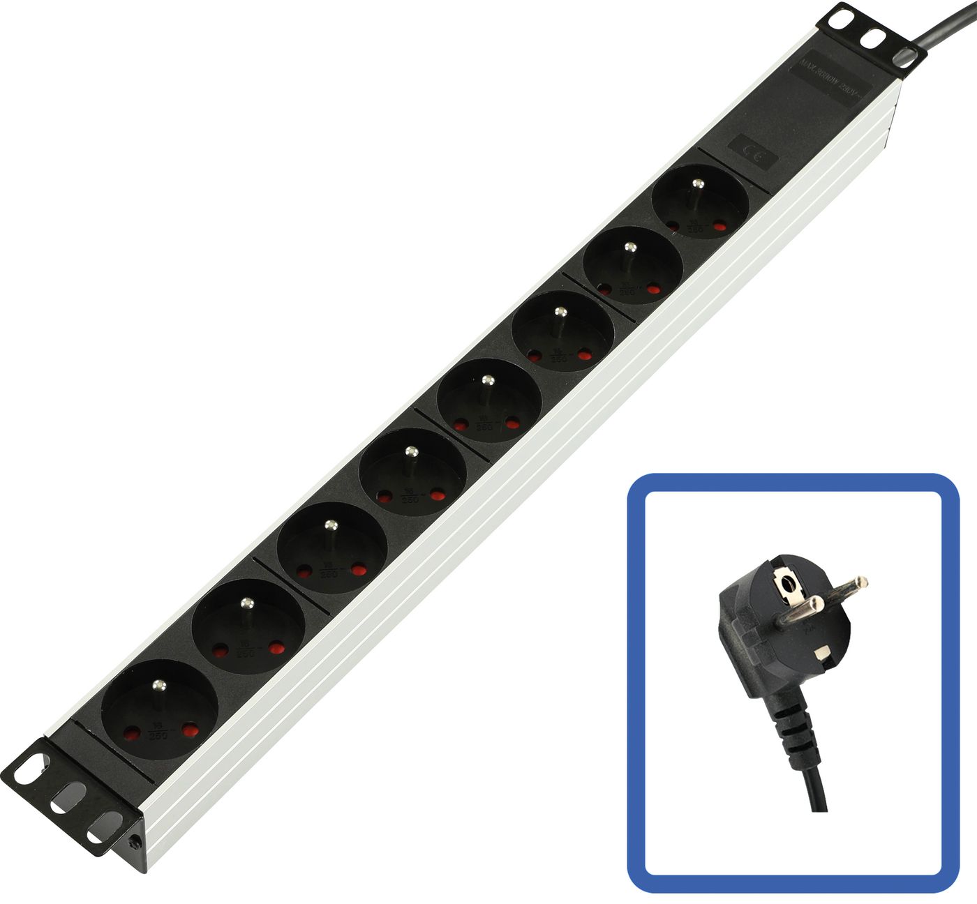 POWER STRIP 19" - 8 WAY -