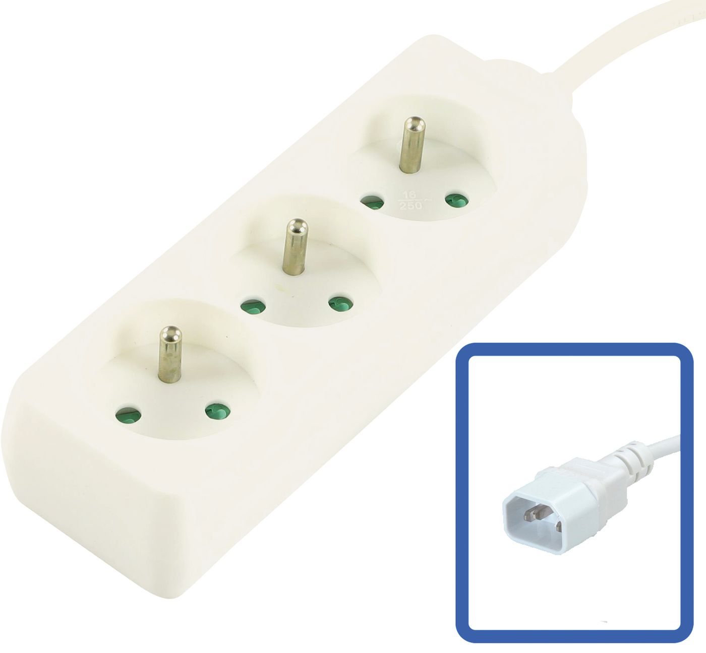 POWER EXTENSION STRIP - 3 WAY - - DIRECT ATTACH TO UPS - Warranty: 24M