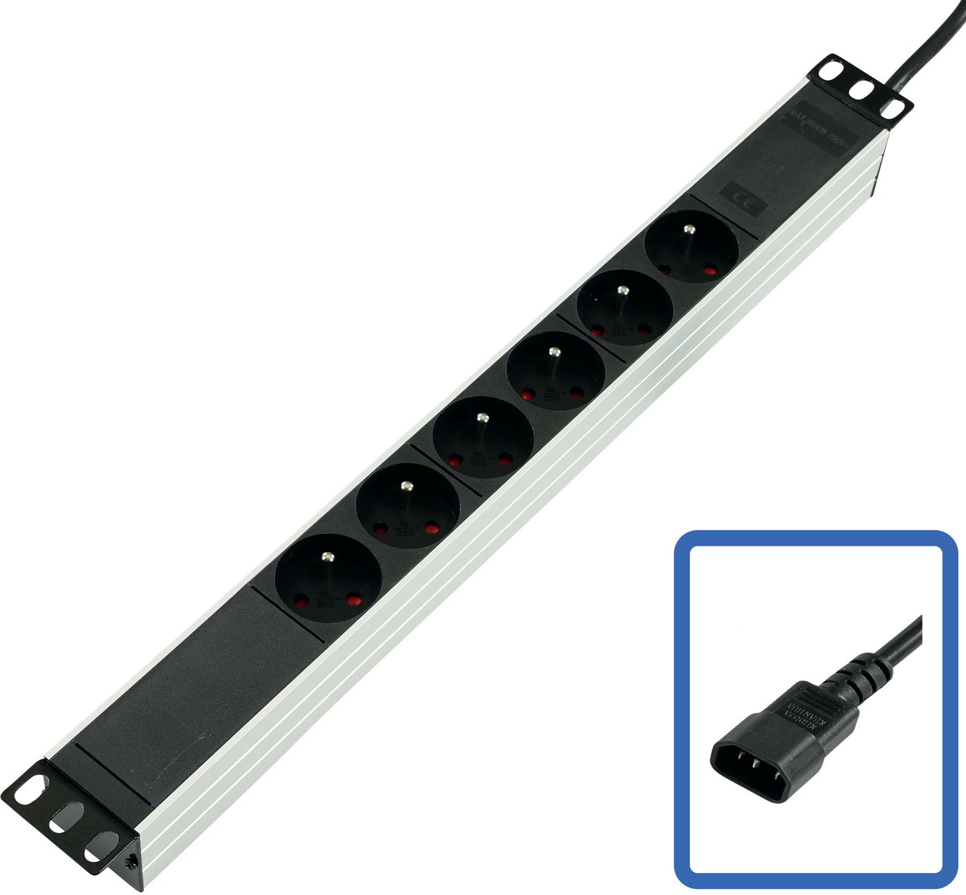 POWER STRIP 19" - 6 WAY -