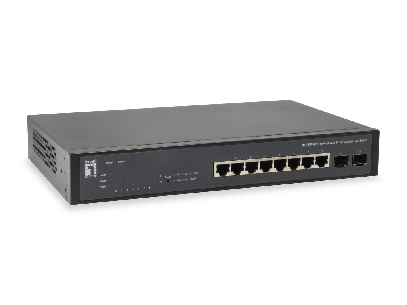 LevelOne GEL-1051 W128254150 10-Port Web Smart Gigabit 