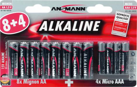 ANSMANN 8+4 Ansmann RED Alkaline-Batt. AAA LR03 Aktionsblist. 1510-0011