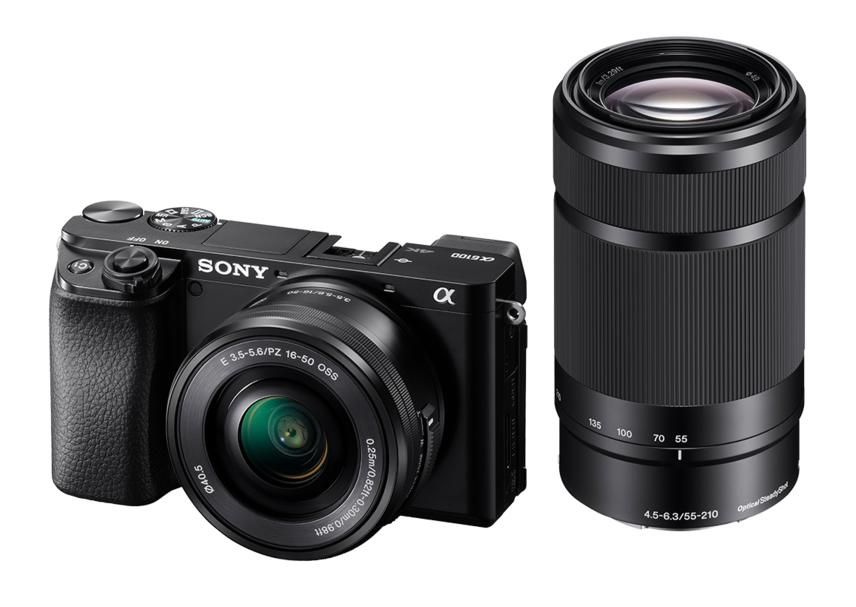 SONY Alpha 6100 Systemkamera Kit Body + Zoomobjektive 16-50mm und 55-210mm