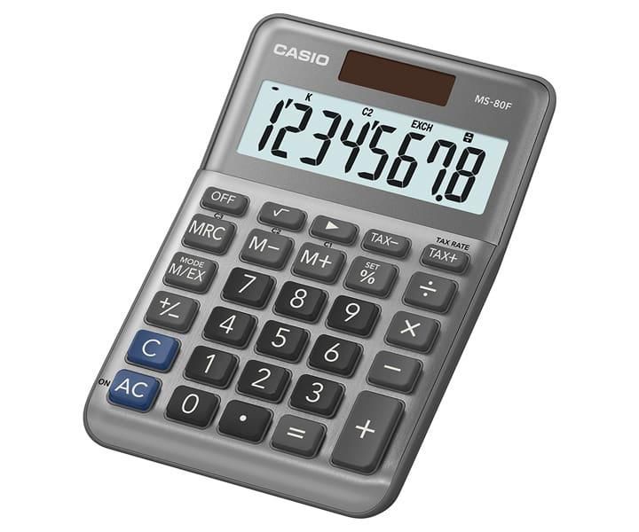 Casio MS-80F W128329758 Calculator Desktop Basic Grey 