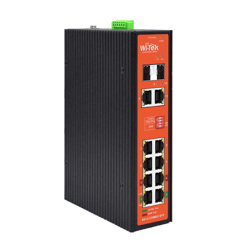 8GE+2COMBO SFP FIBER UPLINK - INDUSTRIAL POE SWITCH - Warranty: 36M