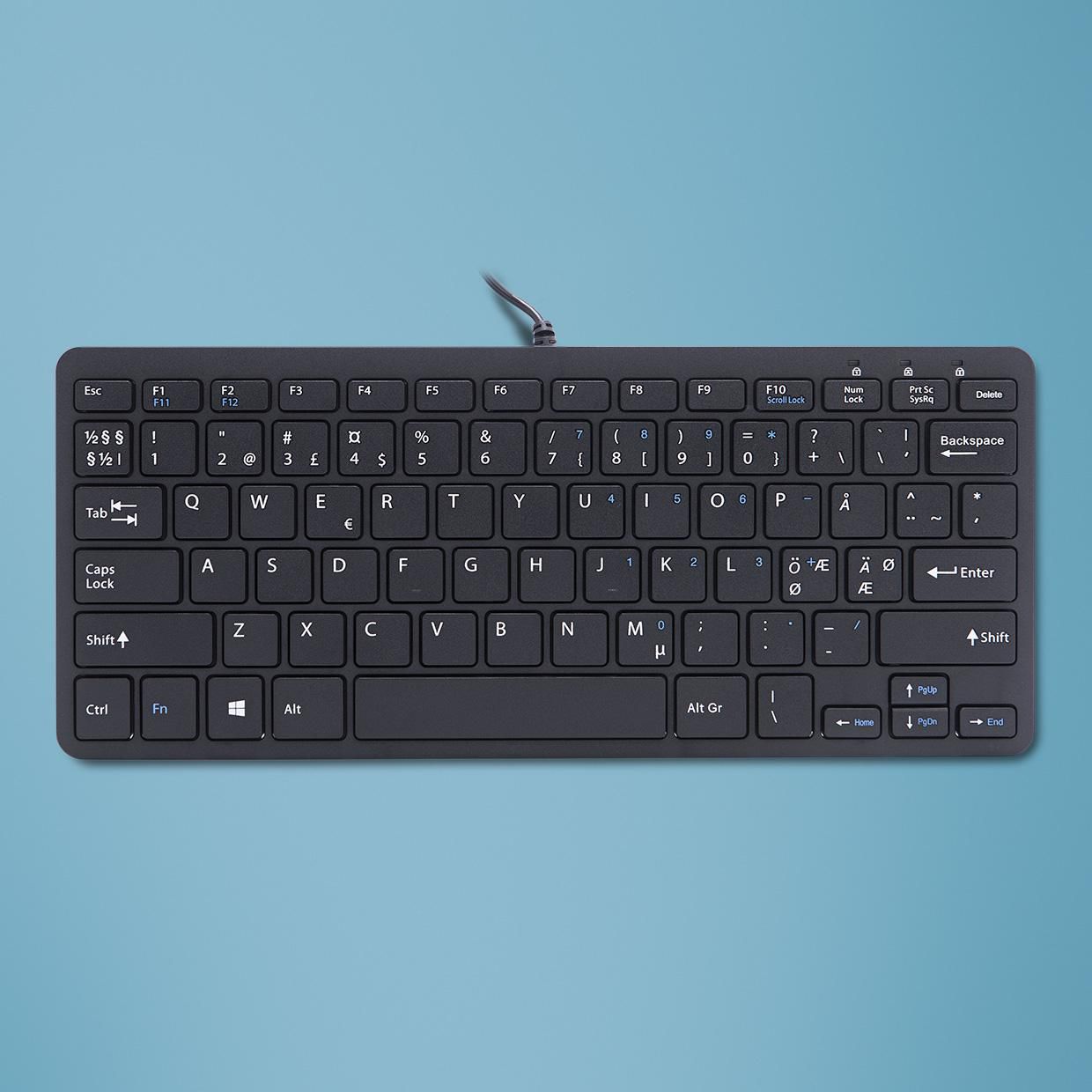 R-GO TOOLS Compact-Tastatur Nordic-Layout schwarz