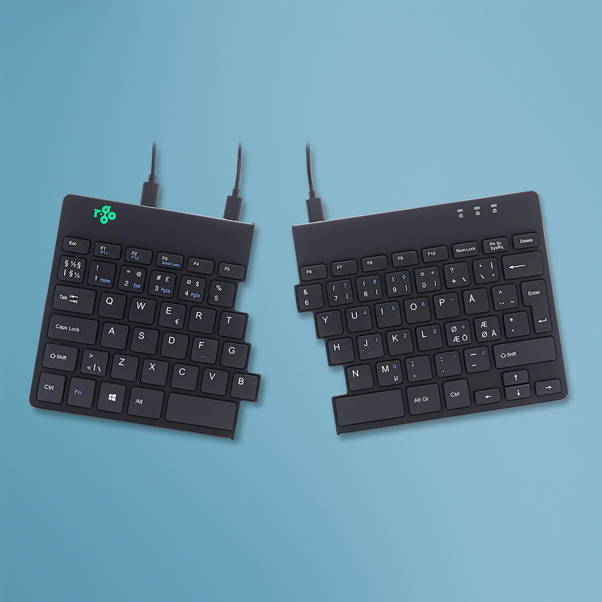 R-Go-Tools RGOSP-NDWIBL Split Keyboard NORDIC, black 