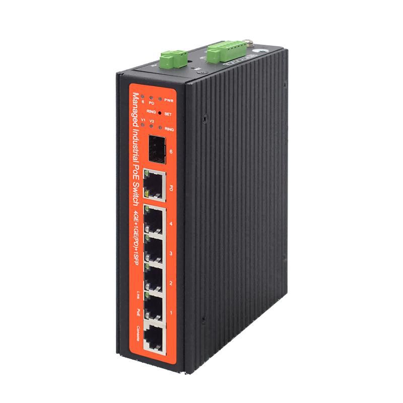 4GE+1GE UPLINK MANAGED - INDUSTRIAL POE SWITCH - Warranty: 36M