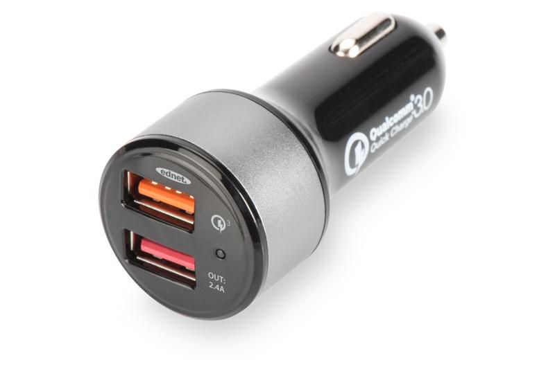 Ednet 84103 W128368814 Quick Charge 3.0 Car Charger, 