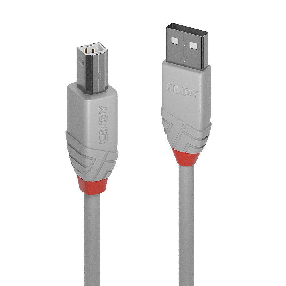 LINDY USB 2.0 Typ A an B Kabel Anthra Line 5m