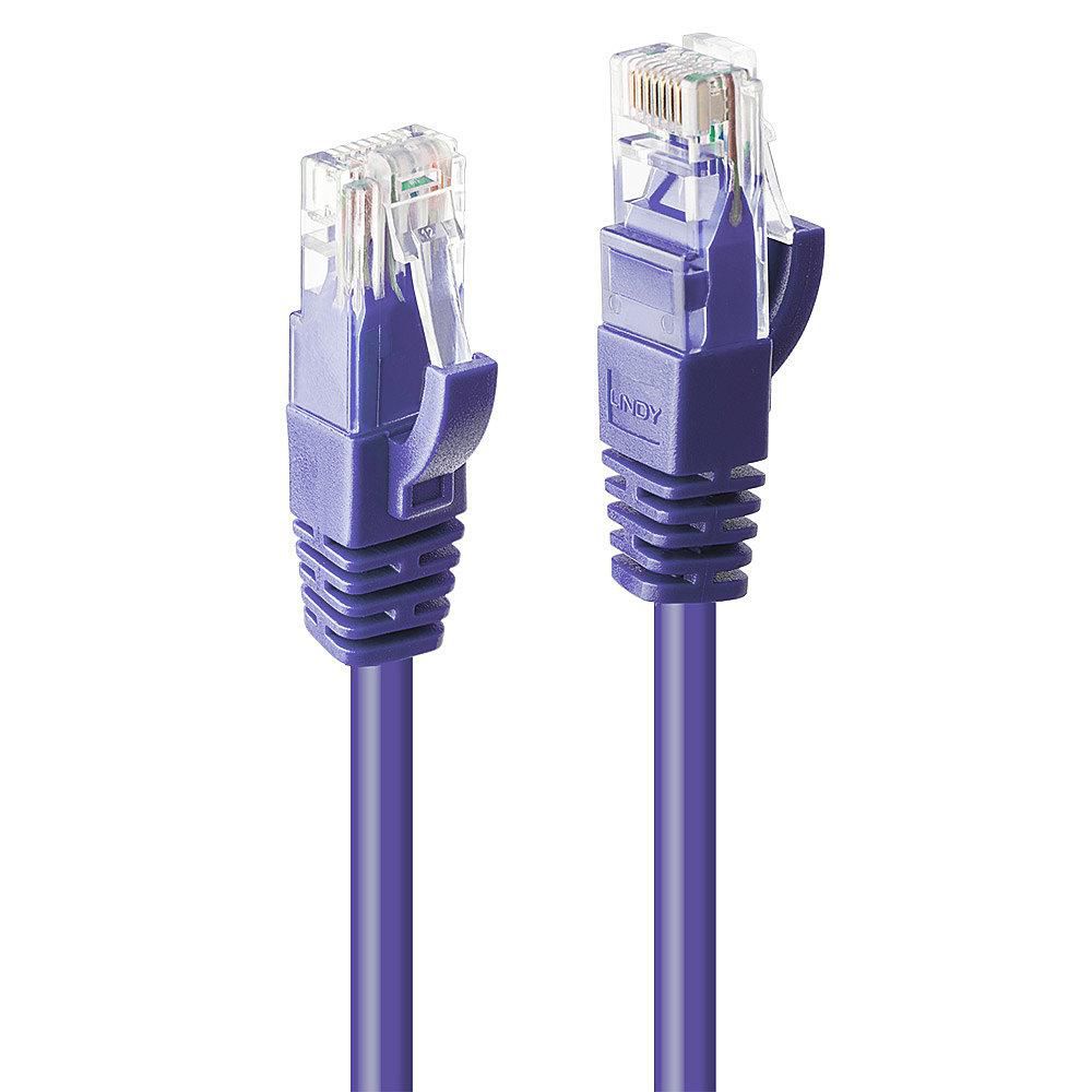 Lindy 48120 W128371210 0.3M Cat.6 UUtp Cable, Purple 