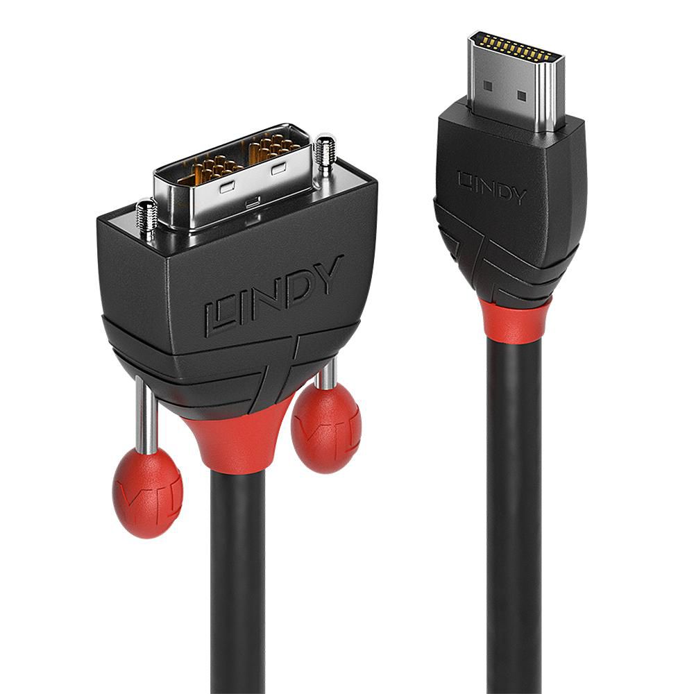 LINDY HDMI an DVI-D Single Link Kabel 0.50m, Black Line