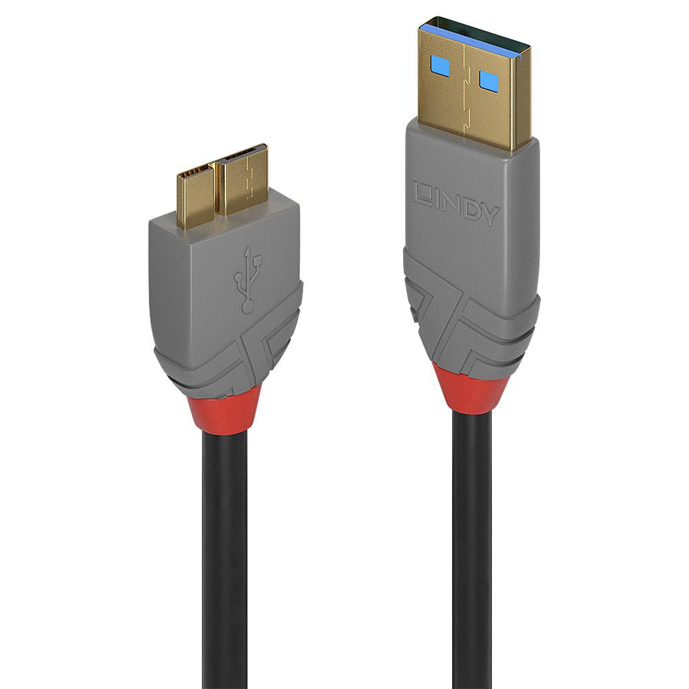 LINDY USB 3.0 Kabel Typ A/Micro-B Anthra Line 0.5m