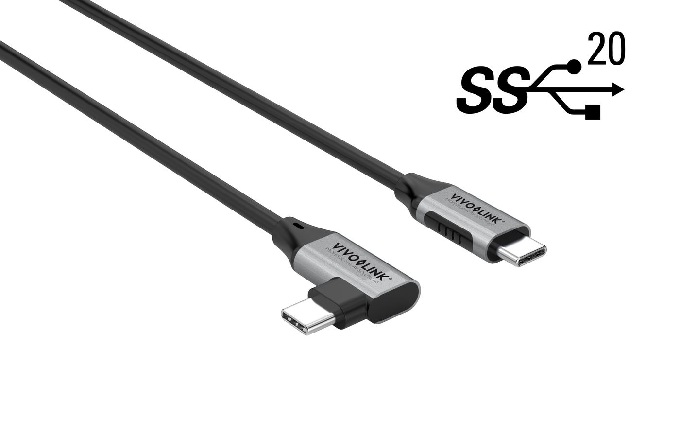 Vivolink PROUSBCMM1.2A W127022552 USB-C - C Cable 1,2m Angled 