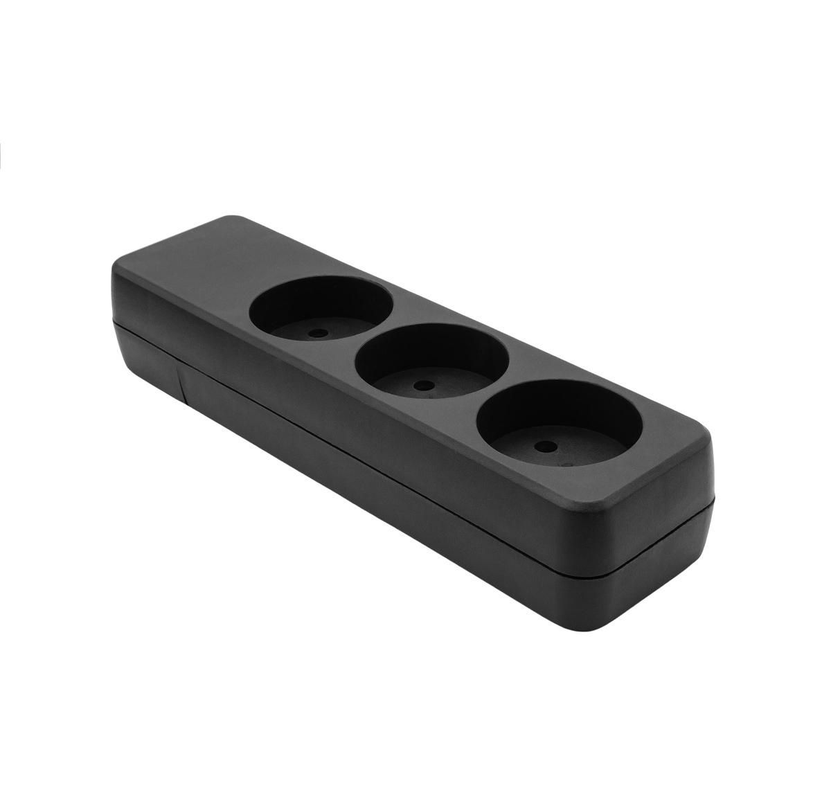 Danish Power Strip 3-way Black