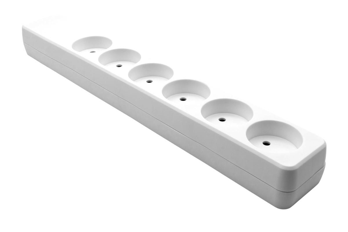 Danish Power Strip 6-way White