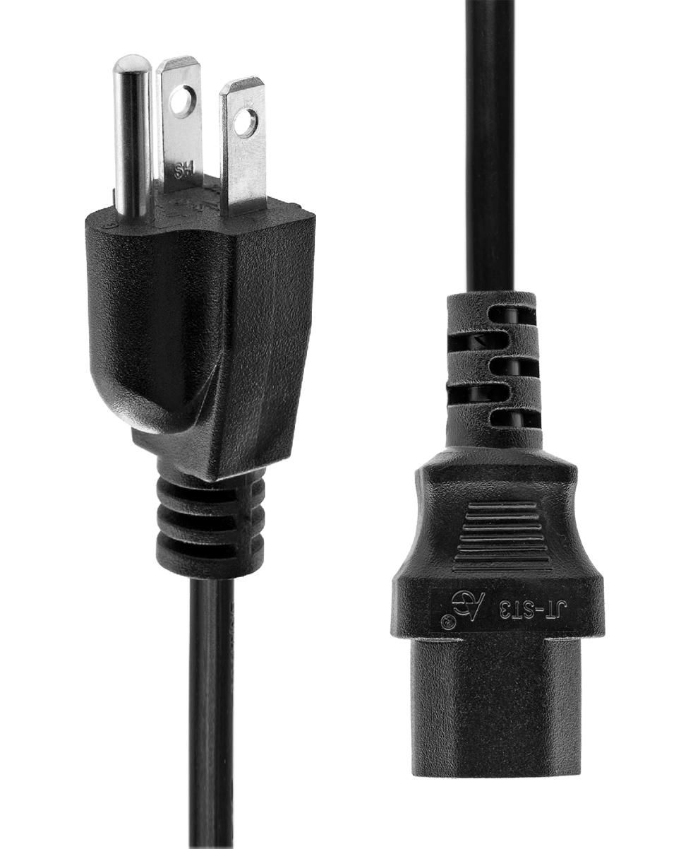 Power Cord US to C13 1M Black
