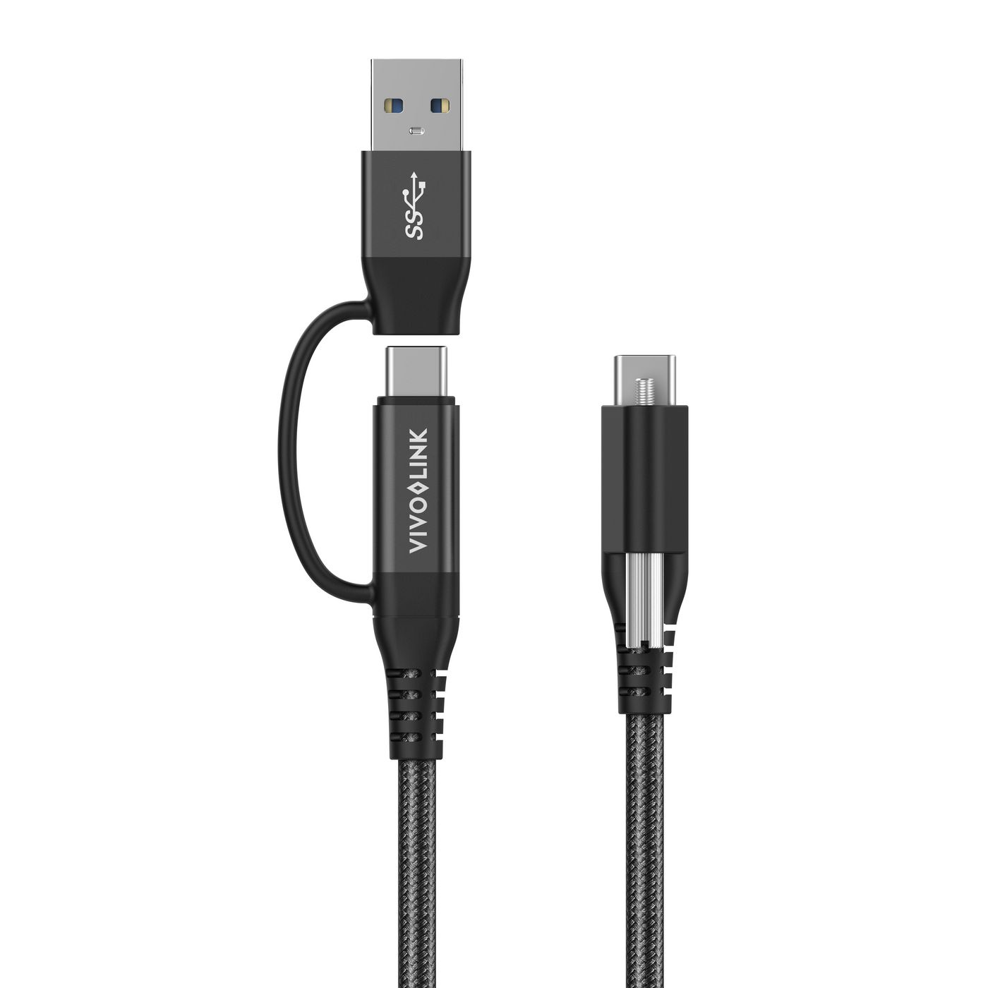 Vivolink PROUSBCMM1.5ADP W128341084 USB-C Cable two in one 1,5m 