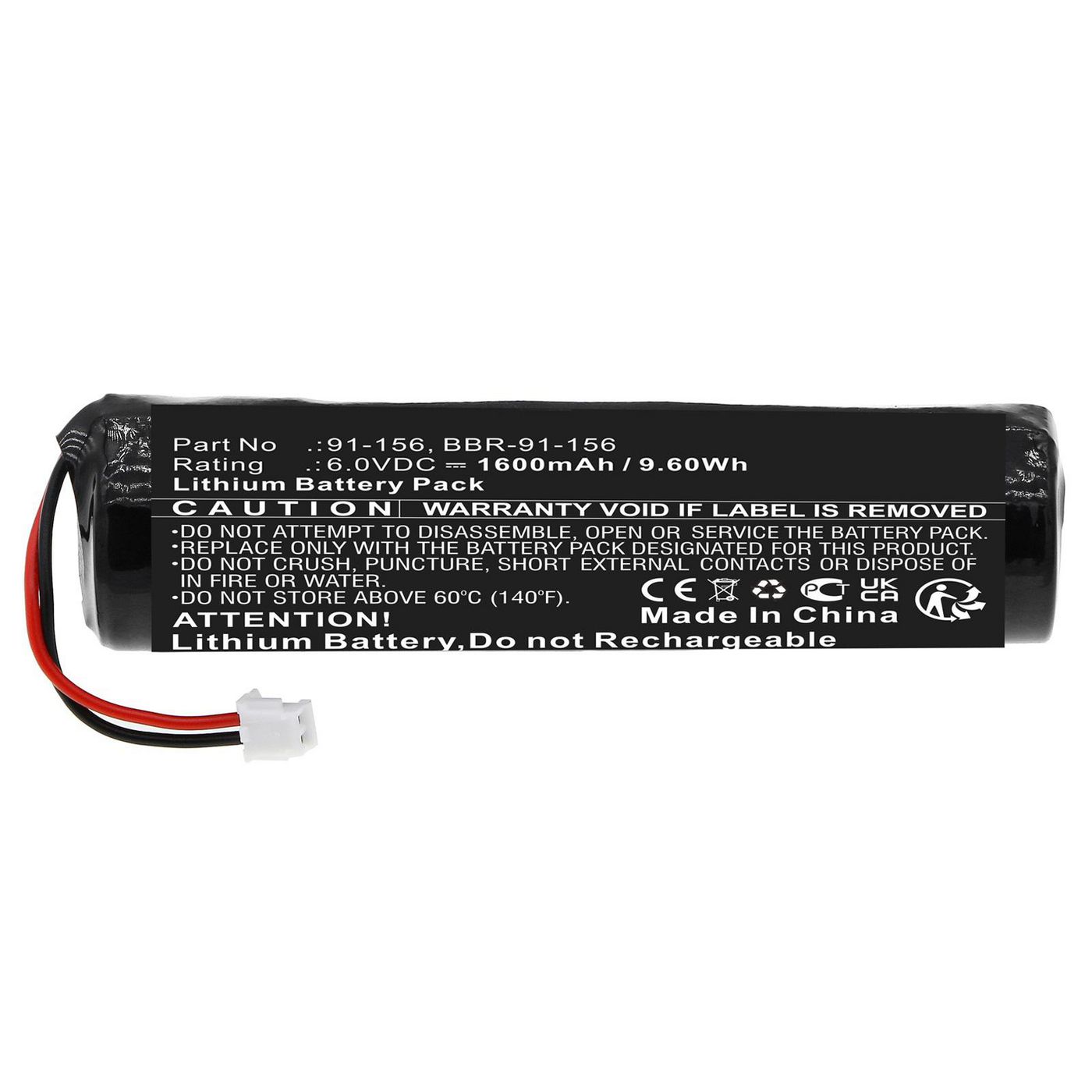 Battery 9.60Wh Lithium 6.0V